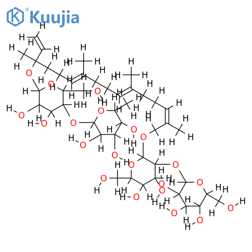 3-O-alpha-L-rhamnopyranosyl-(1->4)-beta-D-glucopyranosyl-20-hydroxygeranyllinalool-20-O-beta-D-glucopyranosyl-(1->2)-beta-D-glucopyranoside structure