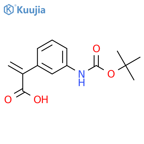 2-(3-{(tert-butoxy)carbonylamino}phenyl)prop-2-enoic acid structure