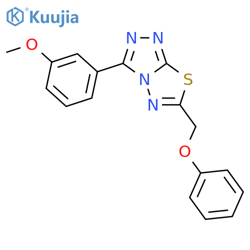 <br>3-(3-methoxyphenyl)-6-(phenoxymethyl)-[1,2,4]triazolo[3,4-b][1,3,4]thiadiaz ole structure