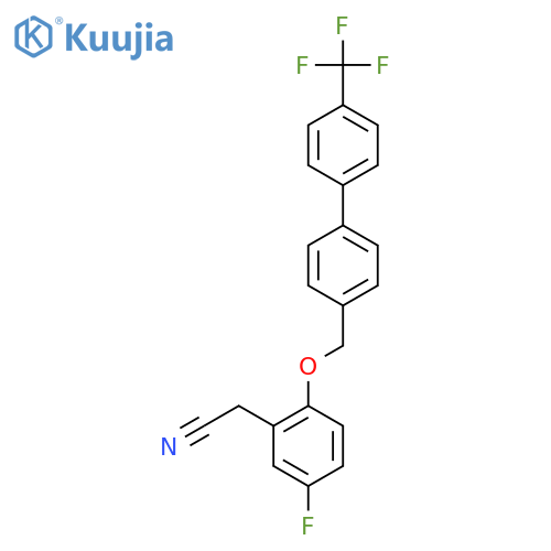 2-(5-Fluoro-2-((4'-(trifluoromethyl)-[1,1'-biphenyl]-4-yl)methoxy)phenyl)acetonitrile structure