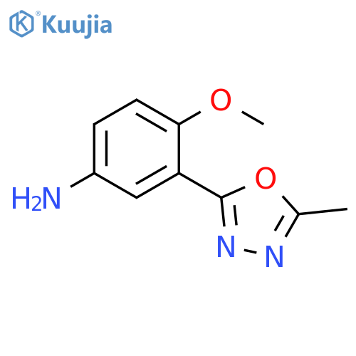 4-methoxy-3-(5-methyl-1,3,4-oxadiazol-2-yl)aniline structure