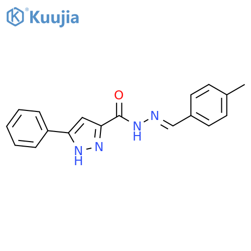 N'-(1E)-(4-methylphenyl)methylidene-3-phenyl-1H-pyrazole-5-carbohydrazide structure