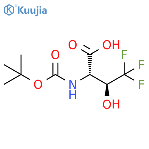 2-{(tert-butoxy)carbonylamino}-4,4,4-trifluoro-3-hydroxybutanoic acid structure