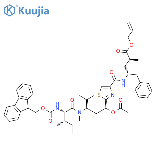 2-Propen-1-yl (αS,γR)-γ-[[[2-[(1R,3R)-1-(acetyloxy)-3-[[(2S,3S)-2-[[(9H-fluoren-9-ylmethoxy)carbonyl]amino]-3-methyl-1-oxopentyl]methylamino]-4-methylpentyl]-4-thiazolyl]carbonyl]amino]-α-methylbenzenepentanoate structure