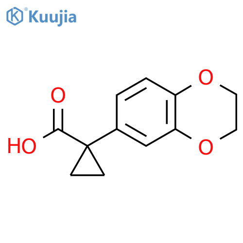1-(2,3-Dihydrobenzo[b][1,4]dioxin-6-yl)cyclopropanecarboxylic acid structure