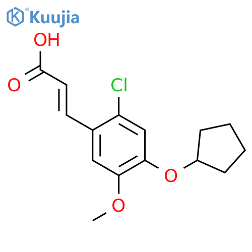 (2E)-3-[2-chloro-4-(cyclopentyloxy)-5-methoxyphenyl]acrylic acid structure
