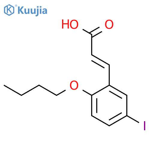 (2E)-3-(2-butoxy-5-iodophenyl)acrylic acid structure