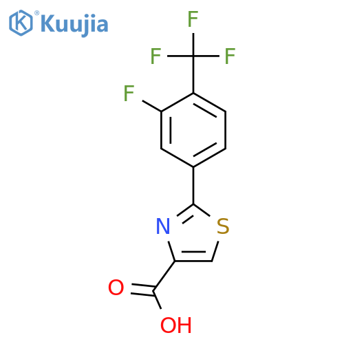 2-3-Fluoro-4-(trifluoromethyl)phenyl-1,3-thiazole-4-carboxylic acid structure