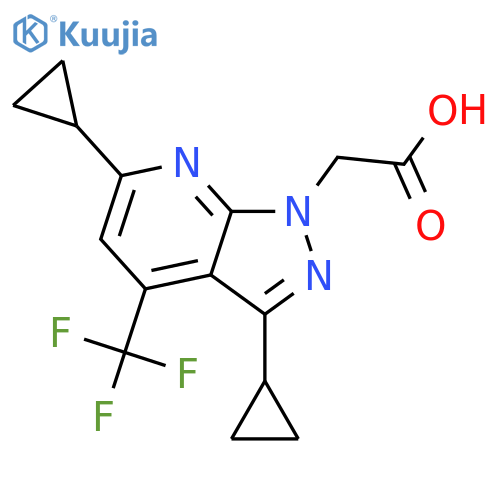 <br>(3,6-Dicyclopropyl-4-trifluoromethyl-pyrazolo[3,4-b]pyridin-1-yl)-acetic ac id structure
