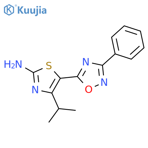 4-Isopropyl-5-(3-phenyl-1,2,4-oxadiazol-5-yl)-1,3-thiazol-2-amine structure