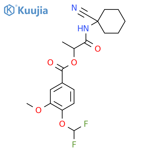 1-[(1-Cyanocyclohexyl)carbamoyl]ethyl 4-(difluoromethoxy)-3-methoxybenzoate structure