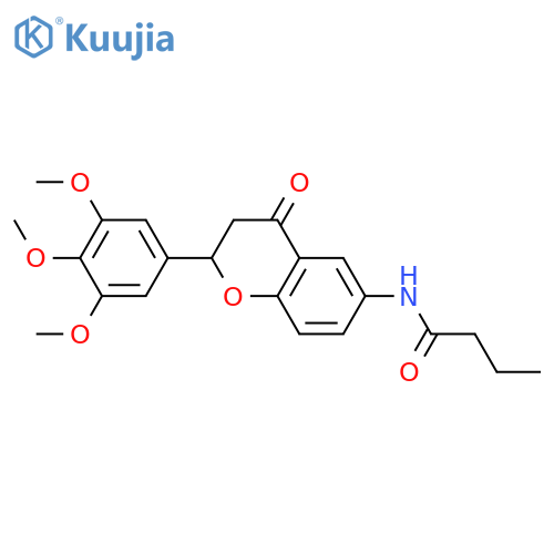 N-4-oxo-2-(3,4,5-trimethoxyphenyl)-3,4-dihydro-2H-1-benzopyran-6-ylbutanamide structure