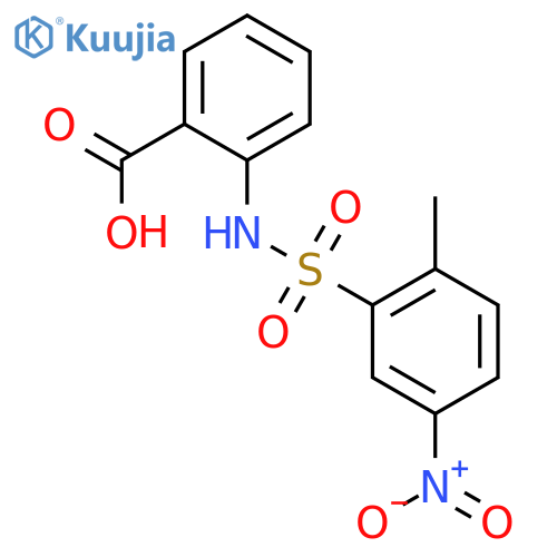 2-[[(2-methyl-5-nitrophenyl)sulphonyl]amino]benzoic acid structure