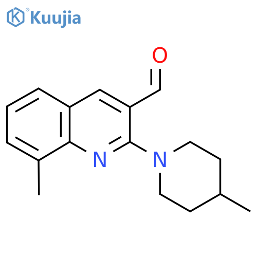 8-Methyl-2-(4-methylpiperidin-1-yl)quinoline-3-carbaldehyde structure