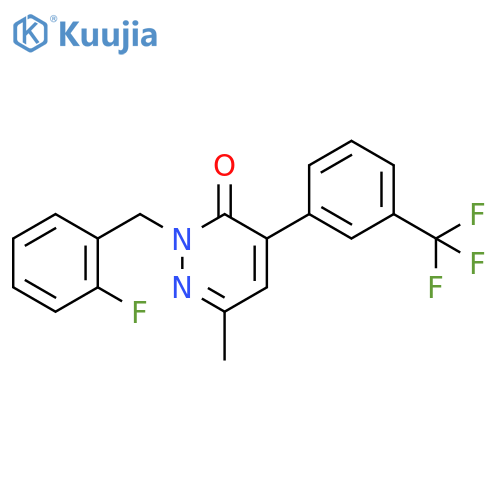 3(2H)-Pyridazinone, 2-[(2-fluorophenyl)methyl]-6-methyl-4-[3-(trifluoromethyl)phenyl]- structure