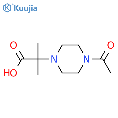 2-(4-acetylpiperazin-1-yl)-2-methylpropanoic acid structure