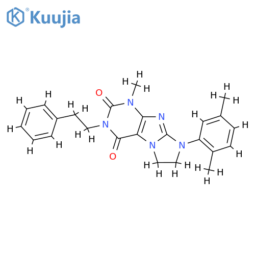 8-(2,5-dimethylphenyl)-1-methyl-3-(2-phenylethyl)-1H,2H,3H,4H,6H,7H,8H-imidazo1,2-gpurine-2,4-dione structure