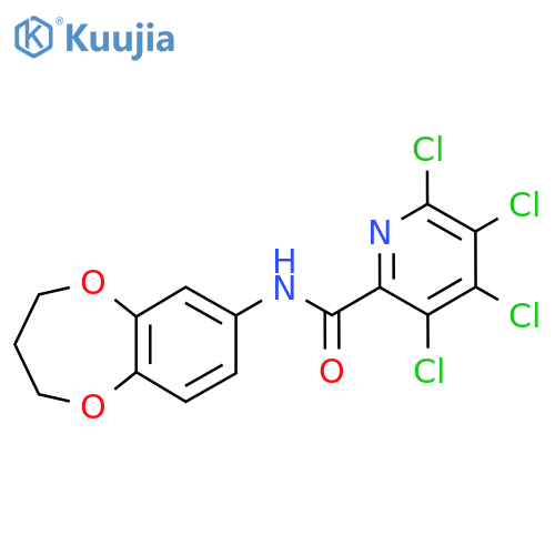 3,4,5,6-tetrachloro-N-(3,4-dihydro-2H-1,5-benzodioxepin-7-yl)pyridine-2-carboxamide structure