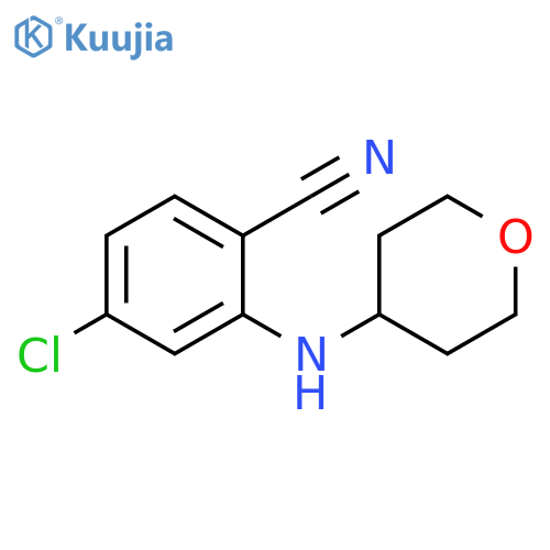 4-chloro-2-[(oxan-4-yl)amino]benzonitrile structure