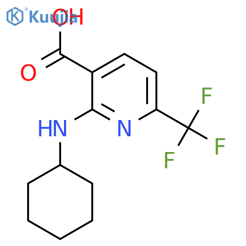 2-(Cyclohexylamino)-6-(trifluoromethyl)pyridine-3-carboxylic acid structure