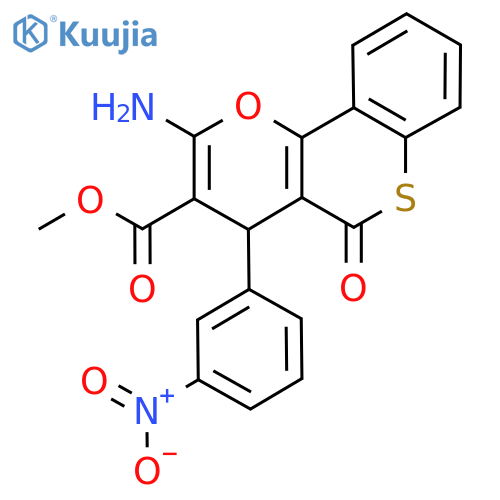 Methyl 2-amino-4-(3-nitrophenyl)-5-oxo-4H,5H-thiochromeno[4,3-b]pyran-3-carboxylate structure