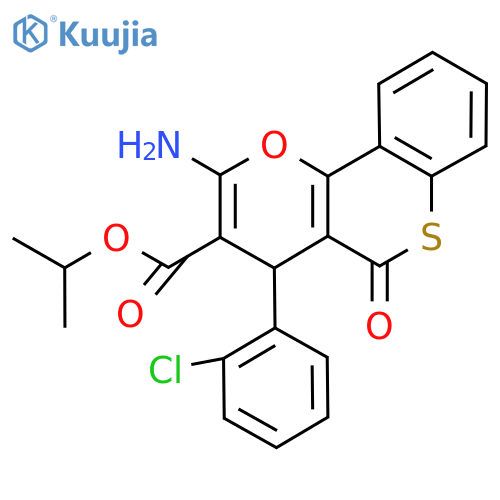 isopropyl 2-amino-4-(2-chlorophenyl)-5-oxo-4H,5H-thiochromeno[4,3-b]pyran-3-carboxylate structure