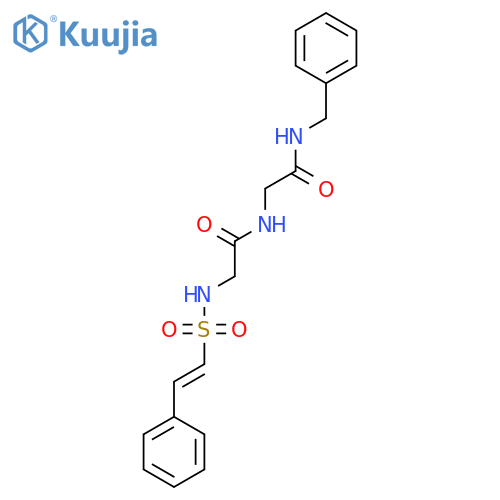 N-(benzylcarbamoyl)methyl-2-(2-phenylethenesulfonamido)acetamide structure