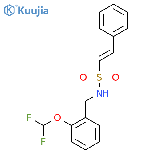 N-{[2-(difluoromethoxy)phenyl]methyl}-2-phenylethene-1-sulfonamide structure