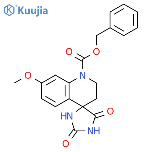 Benzyl-7-methoxy-2',5'-dioxospiro[2,3-dihydroquinoline-4,4'-imidazolidine]-1-carboxylate structure