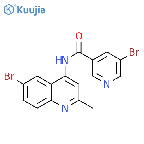 5-bromo-N-(6-bromo-2-methylquinolin-4-yl)pyridine-3-carboxamide structure