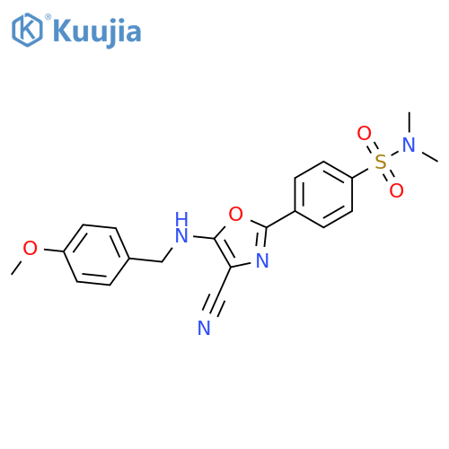 4-(4-cyano-5-{(4-methoxyphenyl)methylamino}-1,3-oxazol-2-yl)-N,N-dimethylbenzene-1-sulfonamide structure