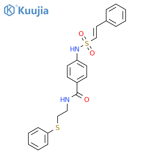 4-(2-phenylethenesulfonamido)-N-[2-(phenylsulfanyl)ethyl]benzamide structure