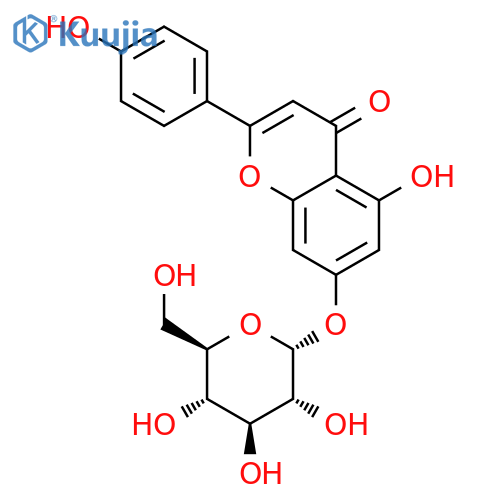 4H-1-Benzopyran-4-one,7-(a-D-glucopyranosyloxy)-5-hydroxy-2-(4-hydroxyphenyl)- structure