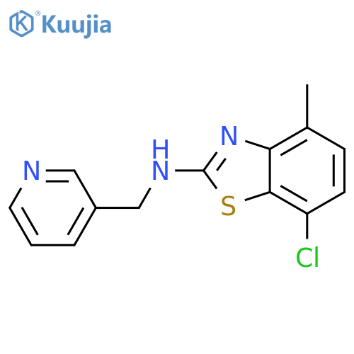 7-chloro-4-methyl-N-(pyridin-3-yl)methyl-1,3-benzothiazol-2-amine structure