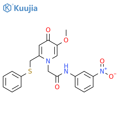 2-{5-methoxy-4-oxo-2-(phenylsulfanyl)methyl-1,4-dihydropyridin-1-yl}-N-(3-nitrophenyl)acetamide structure