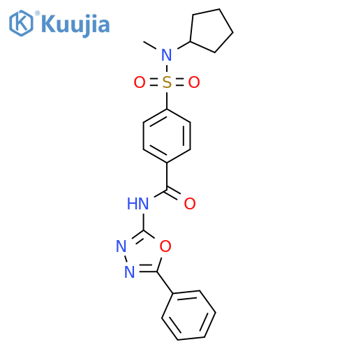 4-cyclopentyl(methyl)sulfamoyl-N-(5-phenyl-1,3,4-oxadiazol-2-yl)benzamide structure