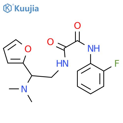 N-2-(dimethylamino)-2-(furan-2-yl)ethyl-N'-(2-fluorophenyl)ethanediamide structure