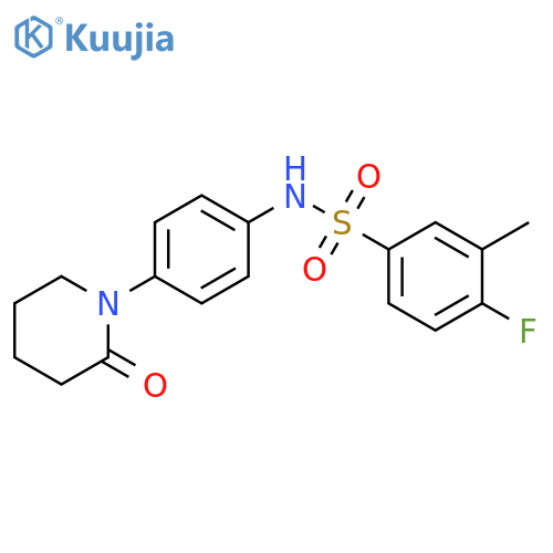 4-fluoro-3-methyl-N-4-(2-oxopiperidin-1-yl)phenylbenzene-1-sulfonamide structure