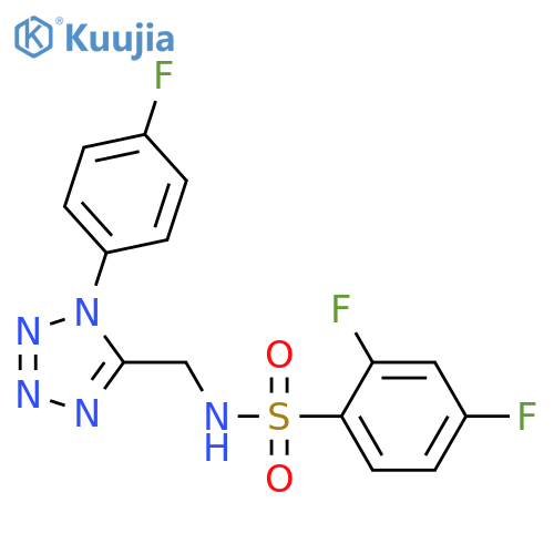 2,4-difluoro-N-{1-(4-fluorophenyl)-1H-1,2,3,4-tetrazol-5-ylmethyl}benzene-1-sulfonamide structure
