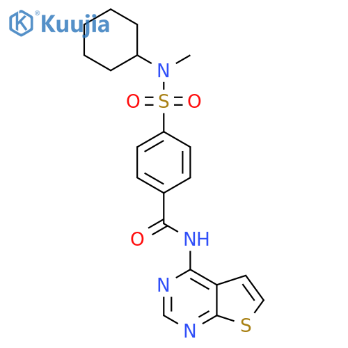 4-cyclohexyl(methyl)sulfamoyl-N-{thieno2,3-dpyrimidin-4-yl}benzamide structure