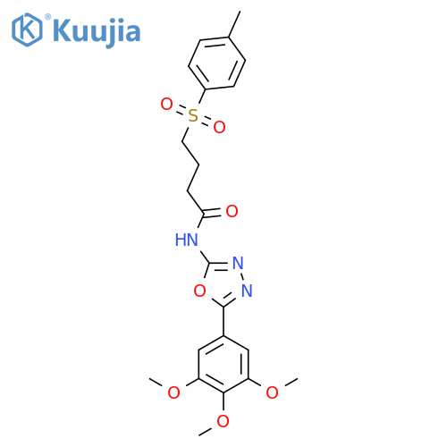 4-(4-methylbenzenesulfonyl)-N-5-(3,4,5-trimethoxyphenyl)-1,3,4-oxadiazol-2-ylbutanamide structure
