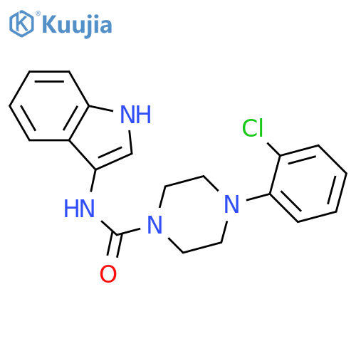 4-(2-chlorophenyl)-N-(1H-indol-3-yl)piperazine-1-carboxamide structure