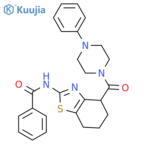 N-4-(4-phenylpiperazine-1-carbonyl)-4,5,6,7-tetrahydro-1,3-benzothiazol-2-ylbenzamide structure