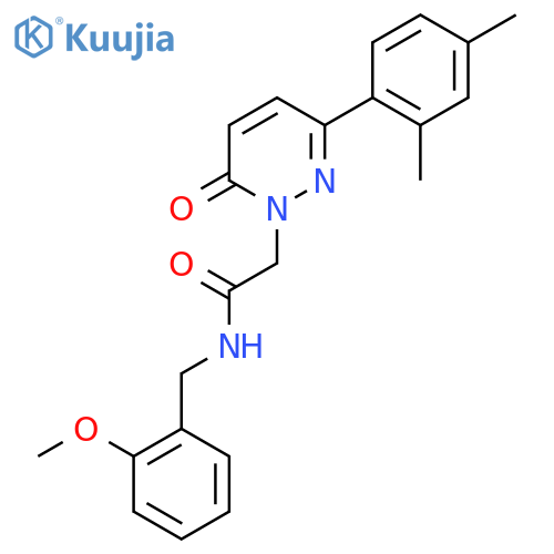 2-3-(2,4-dimethylphenyl)-6-oxo-1,6-dihydropyridazin-1-yl-N-(2-methoxyphenyl)methylacetamide structure