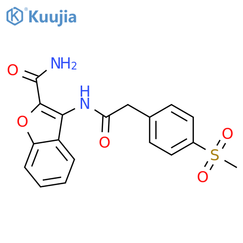 3-2-(4-methanesulfonylphenyl)acetamido-1-benzofuran-2-carboxamide structure