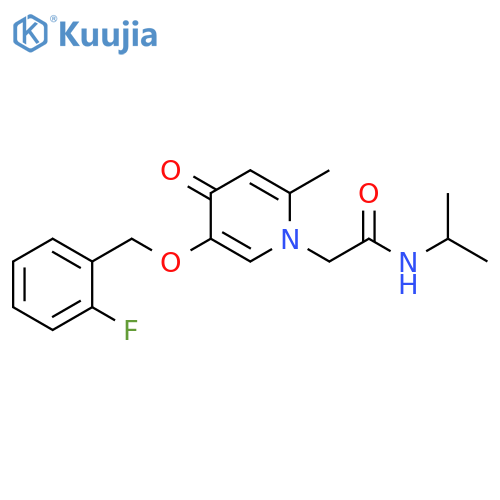 2-{5-(2-fluorophenyl)methoxy-2-methyl-4-oxo-1,4-dihydropyridin-1-yl}-N-(propan-2-yl)acetamide structure