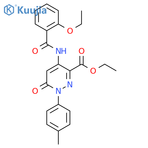 ethyl 4-(2-ethoxybenzamido)-1-(4-methylphenyl)-6-oxo-1,6-dihydropyridazine-3-carboxylate structure