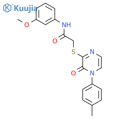 N-(3-methoxyphenyl)-2-{4-(4-methylphenyl)-3-oxo-3,4-dihydropyrazin-2-ylsulfanyl}acetamide structure