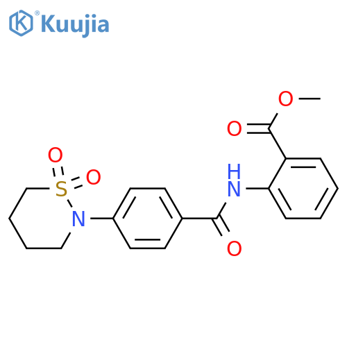 methyl 2-4-(1,1-dioxo-1lambda6,2-thiazinan-2-yl)benzamidobenzoate structure