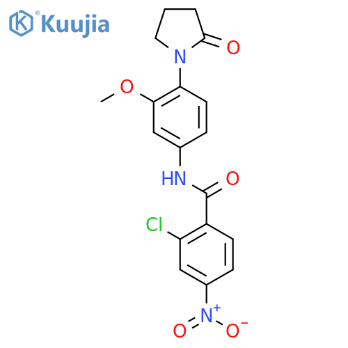 2-chloro-N-3-methoxy-4-(2-oxopyrrolidin-1-yl)phenyl-4-nitrobenzamide structure